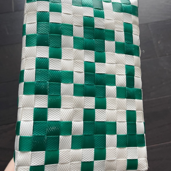 MARNI MARKET BASKET BAG IN white green WOVEN MATERIAL - Picture 4 of 9